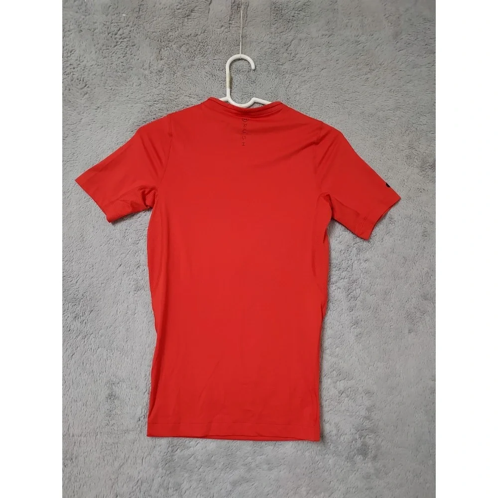 Under Armour Compression Shirt Mens Small Rush Celliant Red Performance Gym EUC